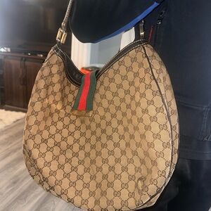 Gucci Tan and Brown Hobo Bag